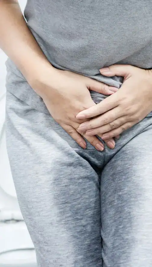 Image of woman had accident and needing stress incontinence treatment Derby